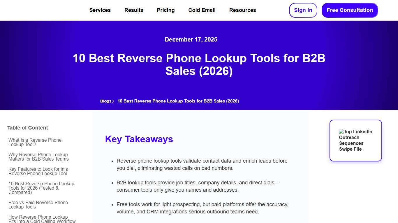 10 Best Reverse Phone Lookup Tools for B2B Sales (2026)