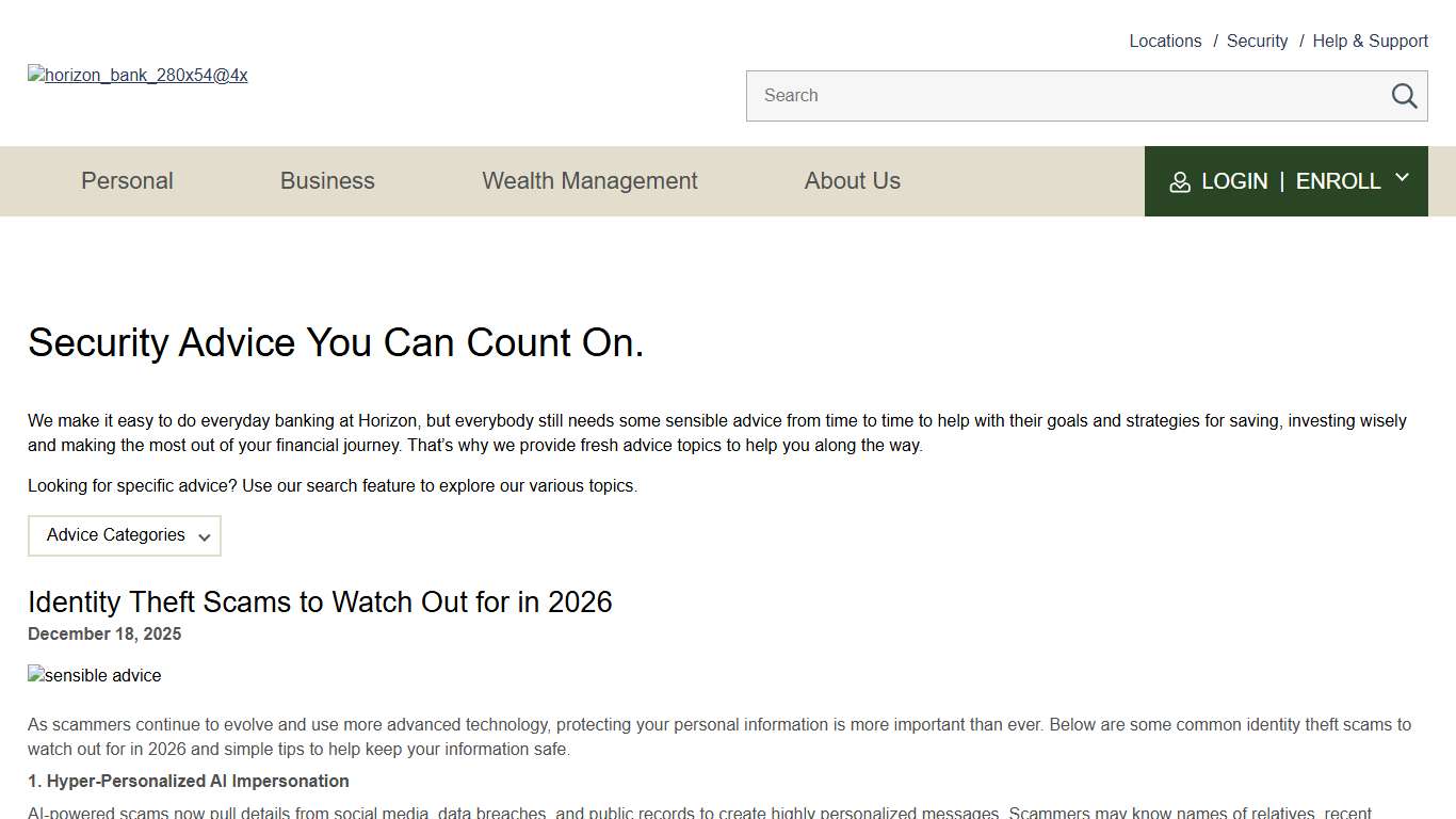 Identity Theft Scams to Watch Out for in 2026 Horizon Bank